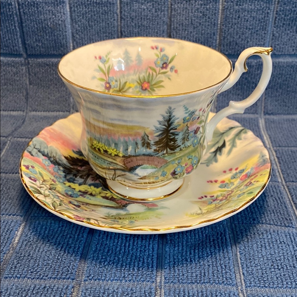 Country Scenes Dovetail cup & saucer by Royal Albert